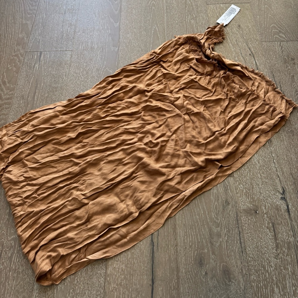 Calvin Klein brown fringe scarf